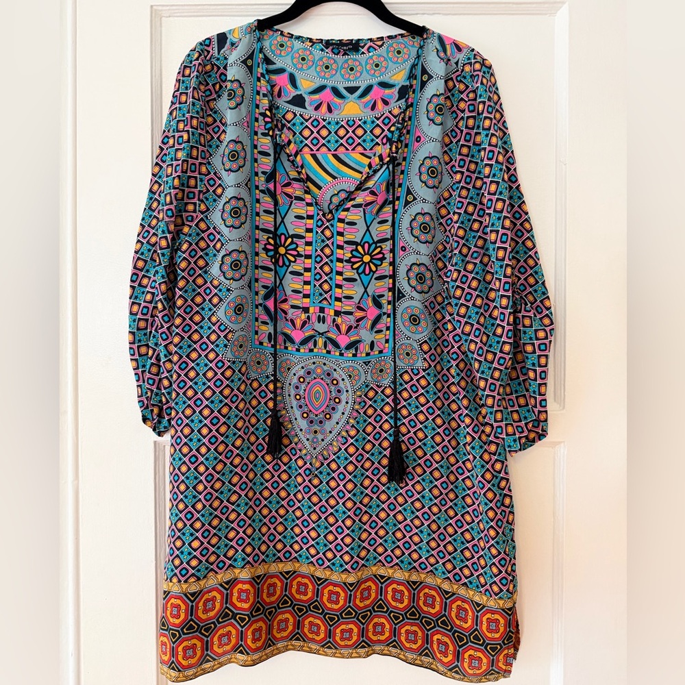 Tolani Multicolor Geometric Print Top